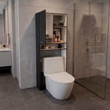 Optimizador de Baño Bath Wengue y Blanco 63.1x160.8cm con Dos Entrepaños