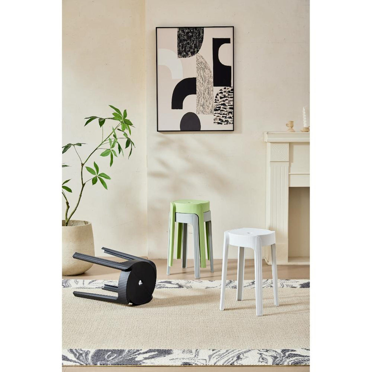Butaco para Exteriores Maison Blanco 30x45cm sin Apoya Brazos y sin Espaldar