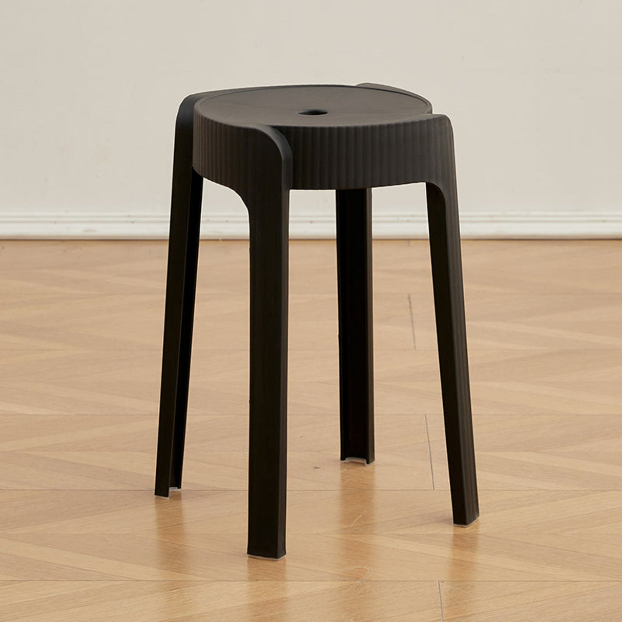 Butaco para Exteriores Maison Negro 30x45cm sin Apoya Brazos y sin Espaldar