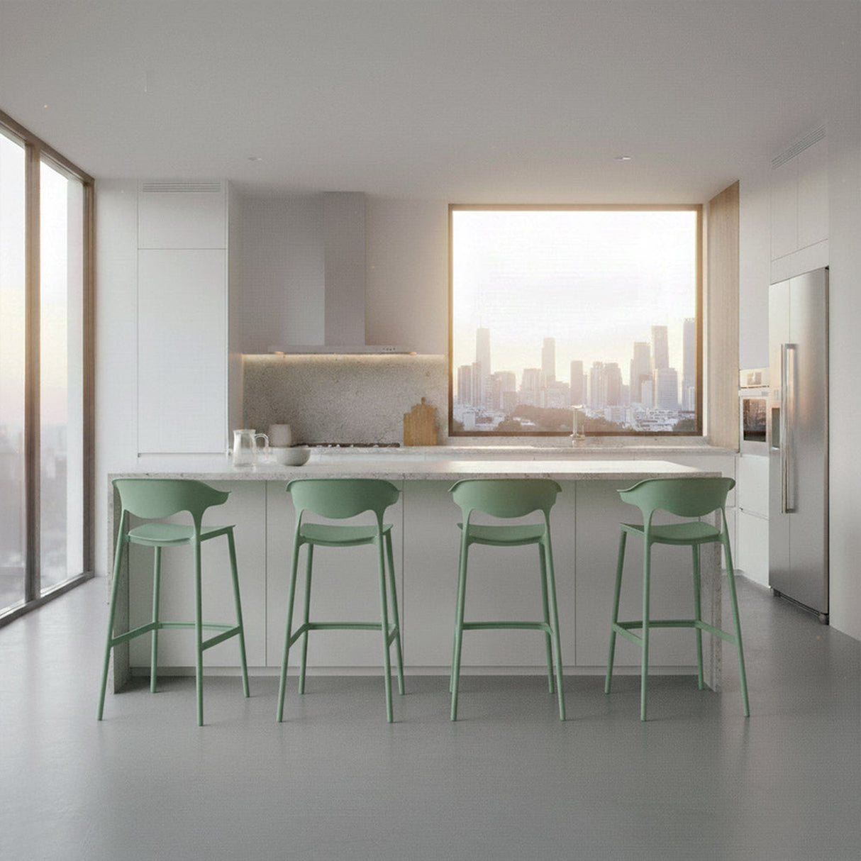 Silla Bar para Exteriores Elena Oliva 49x99cm sin Apoya Brazos y con Espaldar