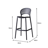 Silla Bar para Exteriores Paraiso Negro 49x105cm sin Apoya Brazos y con Espaldar