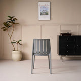 Silla para Exteriores Alice Gris Oscuro 46x80cm sin Apoya Brazos y con Espaldar