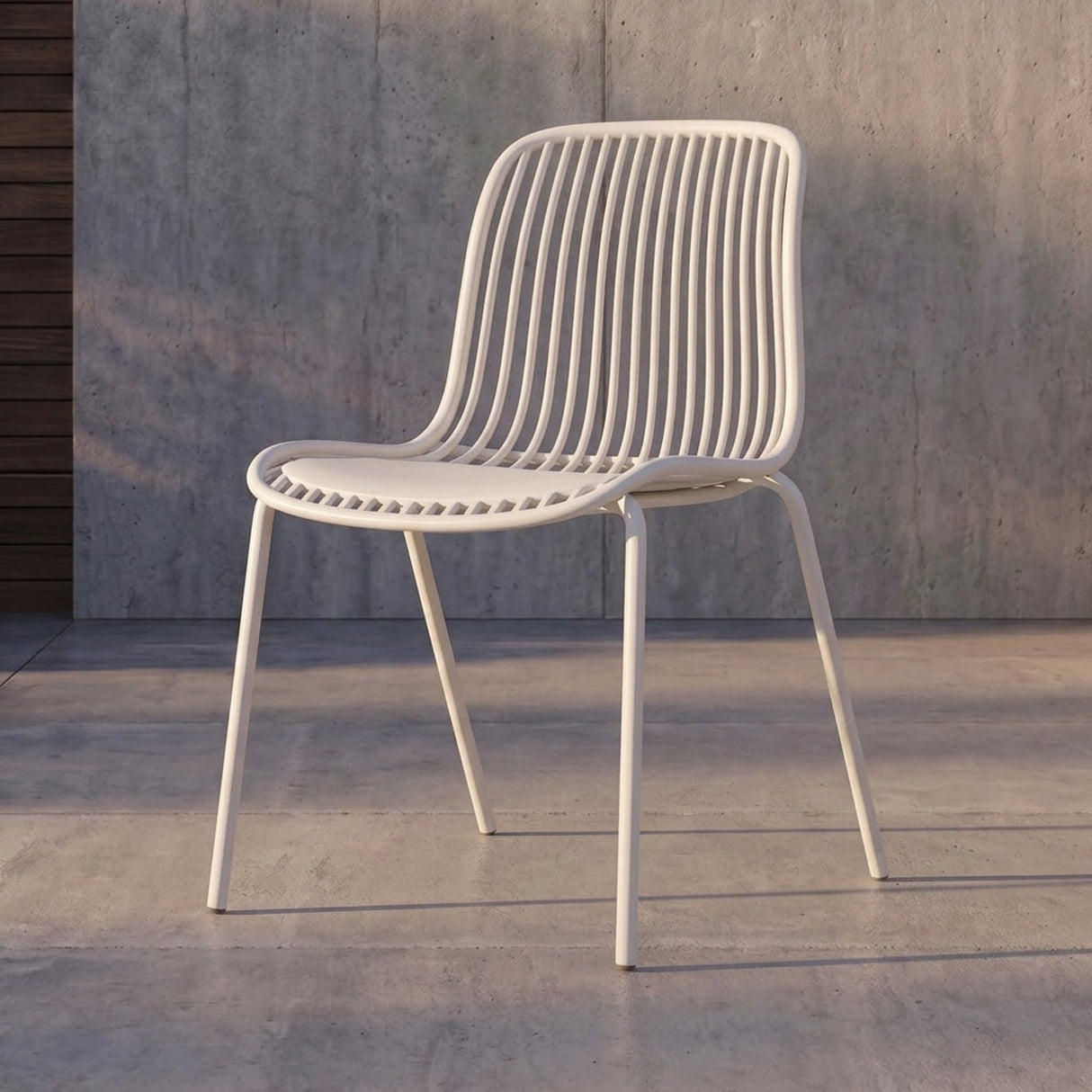 Silla para Exteriores Barcelona Blanco 50.5x82cm sin Apoya Brazos y con Espaldar
