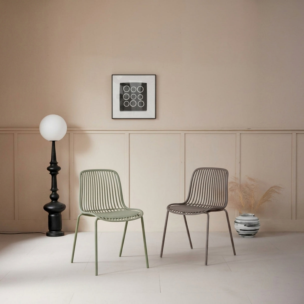 Silla para Exteriores Barcelona Blanco 50.5x82cm sin Apoya Brazos y con Espaldar
