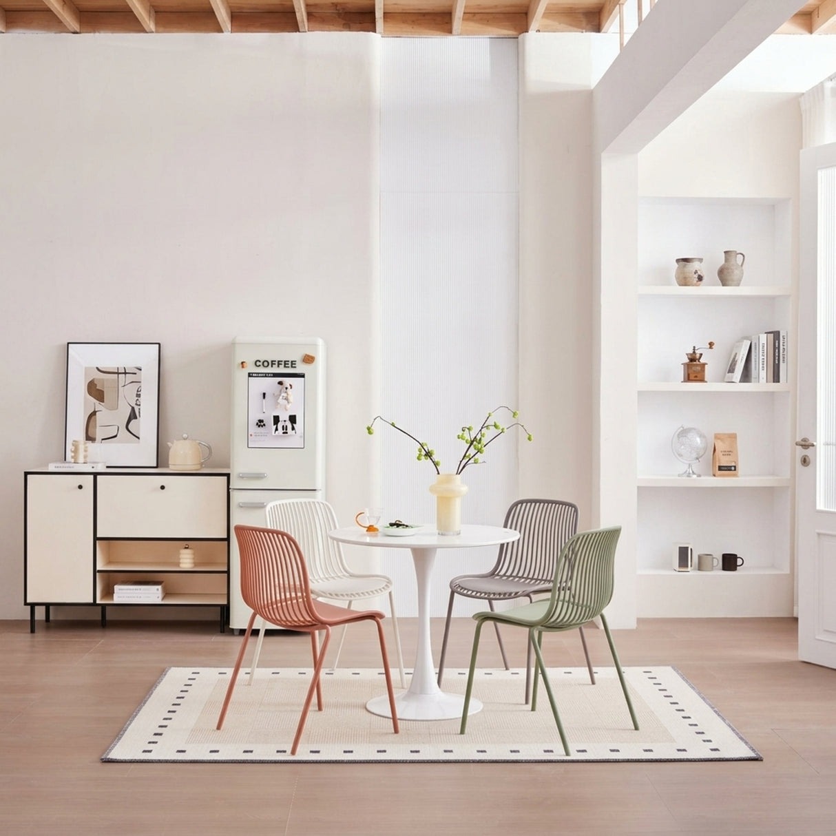 Silla para Exteriores Barcelona Blanco 50.5x82cm sin Apoya Brazos y con Espaldar