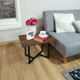 Mesa Auxiliar Prato Café y Negro 50x37cm Cuadrada