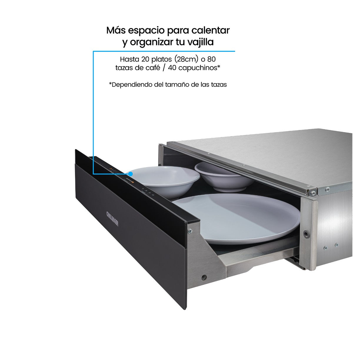 Calentador de Platos Challenger Gris Mate 59.5x12.8cm 220 Voltios
