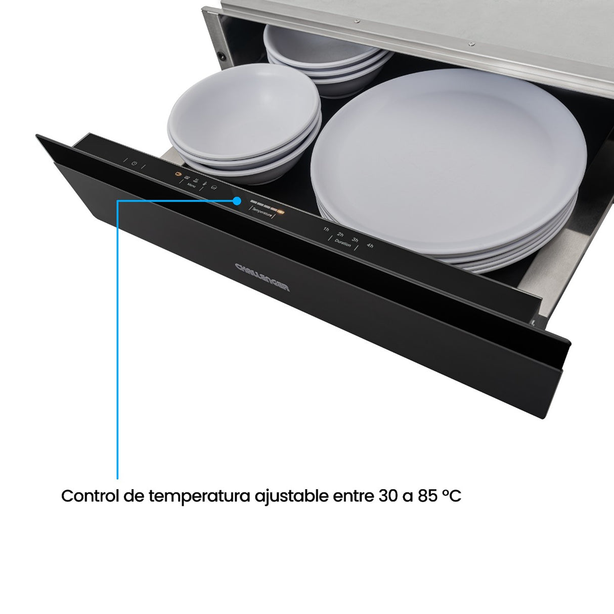 Calentador de Platos Challenger Gris Mate 59.5x12.8cm 220 Voltios