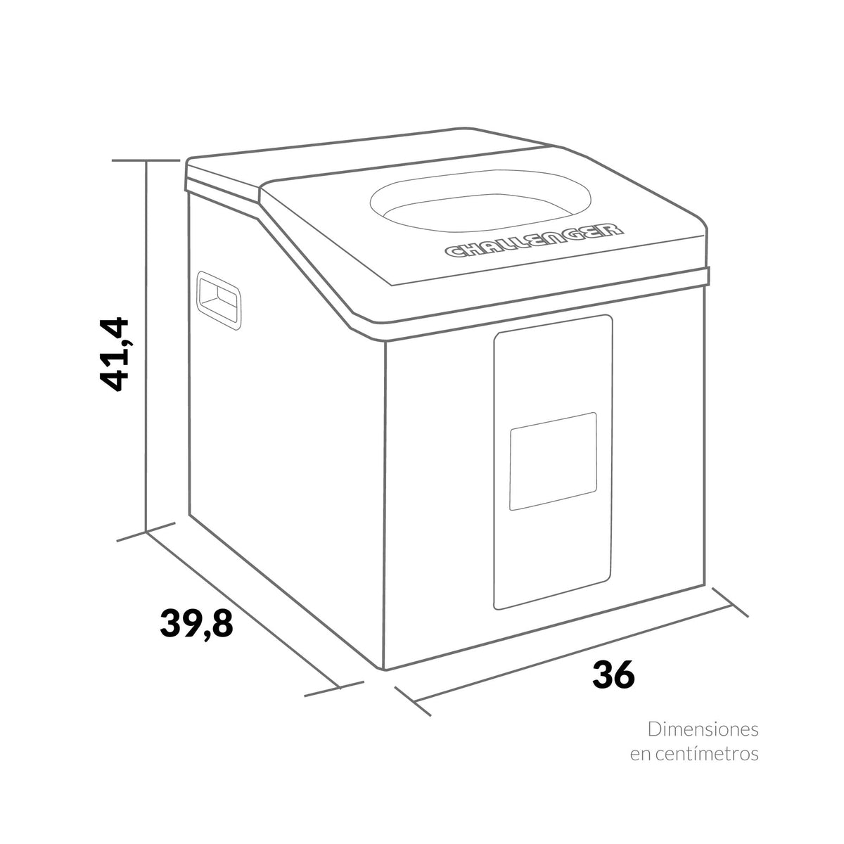 Fabricador de Hielo Challenger Gris 36x41.4cm 110 Voltios con Tres Funciones Preconfiguradas