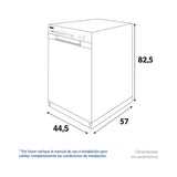 Lavavajillas Challenger Acero 44.5x82.5cm 110 Voltios con Seis Funciones Preconfiguradas