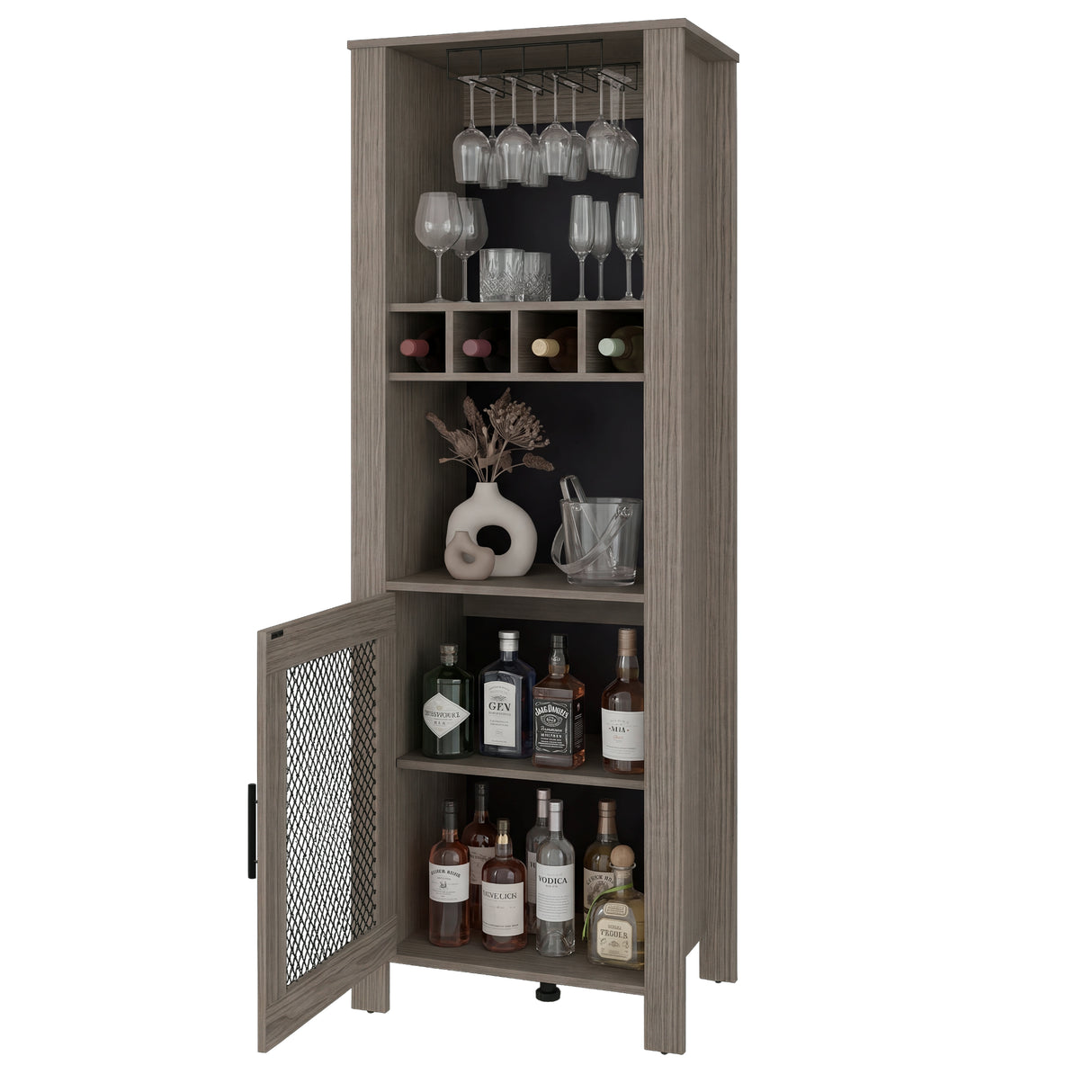 Bar Freedom Positano 65.3x180cm con Seis Compartimientos y Cuatro Portabotellas