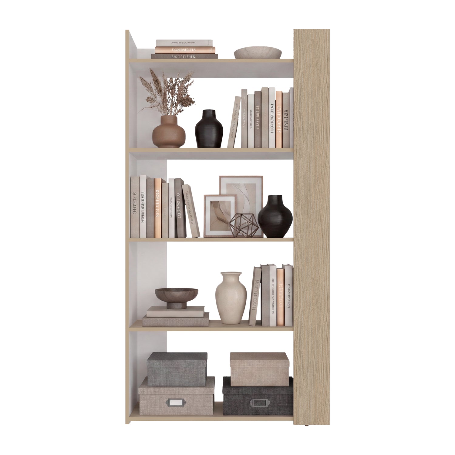 Biblioteca Sara Cartagena y Blanco 83.2x161.1cm Rectangular con Cuatro Compartimientos