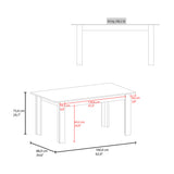 Mesa de comedor Portofino Avellana 160x75.6cm Rectangular de Cuatro Puestos sin Sillas