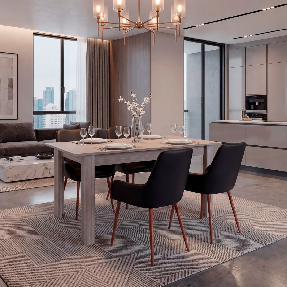 Mesa de comedor Portofino Positano 160x75.6cm Rectangular de Cuatro Puestos sin Sillas