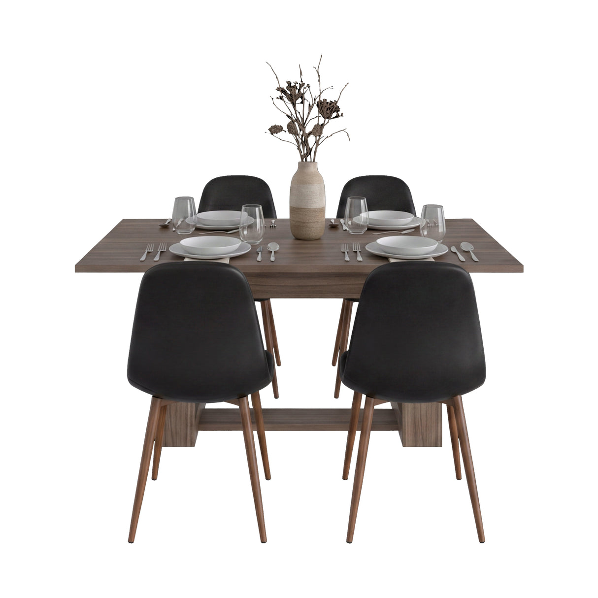 Mesa de comedor Volterra Avellana 160x74cm Rectangular de Cuatro Puestos sin Sillas