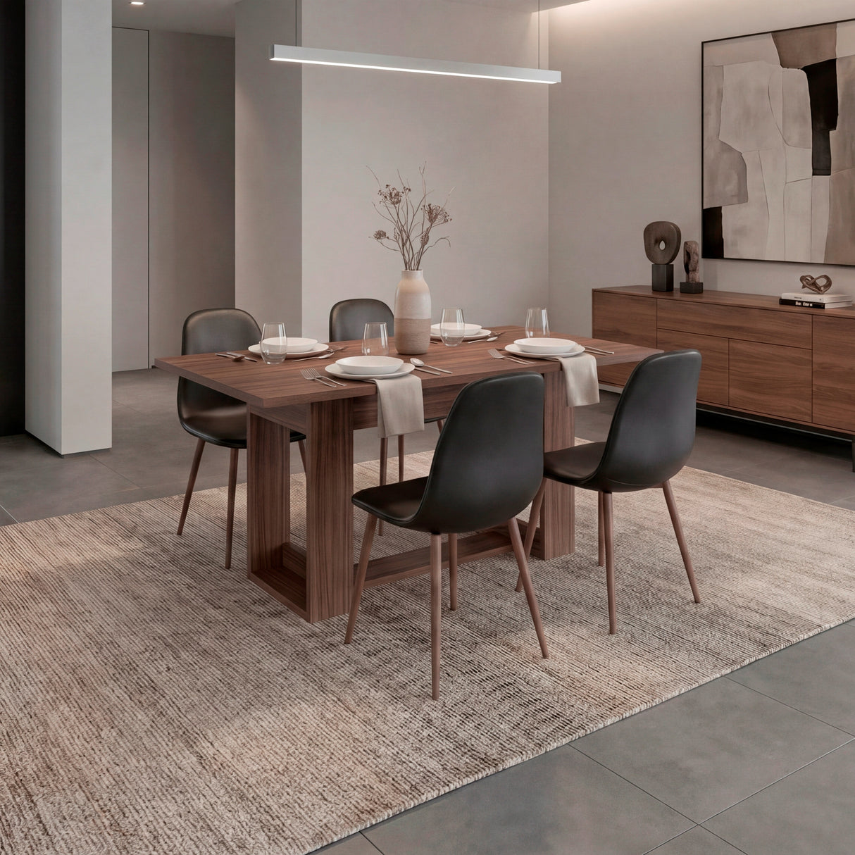 Mesa de comedor Volterra Avellana 160x74cm Rectangular de Cuatro Puestos sin Sillas