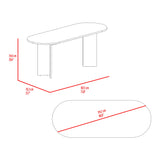 Mesa de comedor Ted Fresno Europeo 187.5x74.6cm Ovalado de Seis Puestos sin Sillas