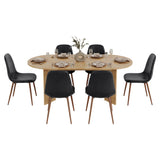 Mesa de comedor Ted Fresno Europeo 187.5x74.6cm Ovalado de Seis Puestos sin Sillas
