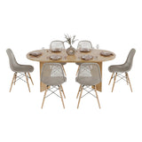 Mesa de comedor Ted Fresno Europeo 187.5x74.6cm Ovalado de Seis Puestos sin Sillas