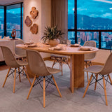 Mesa de comedor Ted Fresno Europeo 187.5x74.6cm Ovalado de Seis Puestos sin Sillas