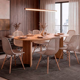 Mesa de comedor Ted Fresno Europeo 187.5x74.6cm Ovalado de Seis Puestos sin Sillas