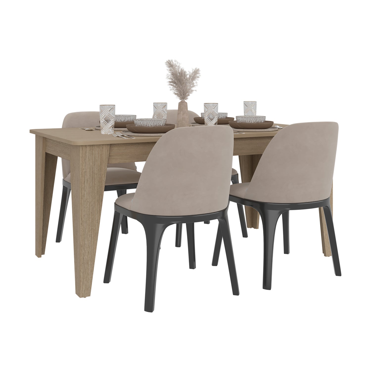 Mesa de comedor Torino Cartagena 160x74cm Rectangular de Cuatro Puestos sin Sillas