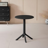Mesa Exterior Negro 60x75cm Circular de Dos Puestos sin Sillas y Apto para Intemperie
