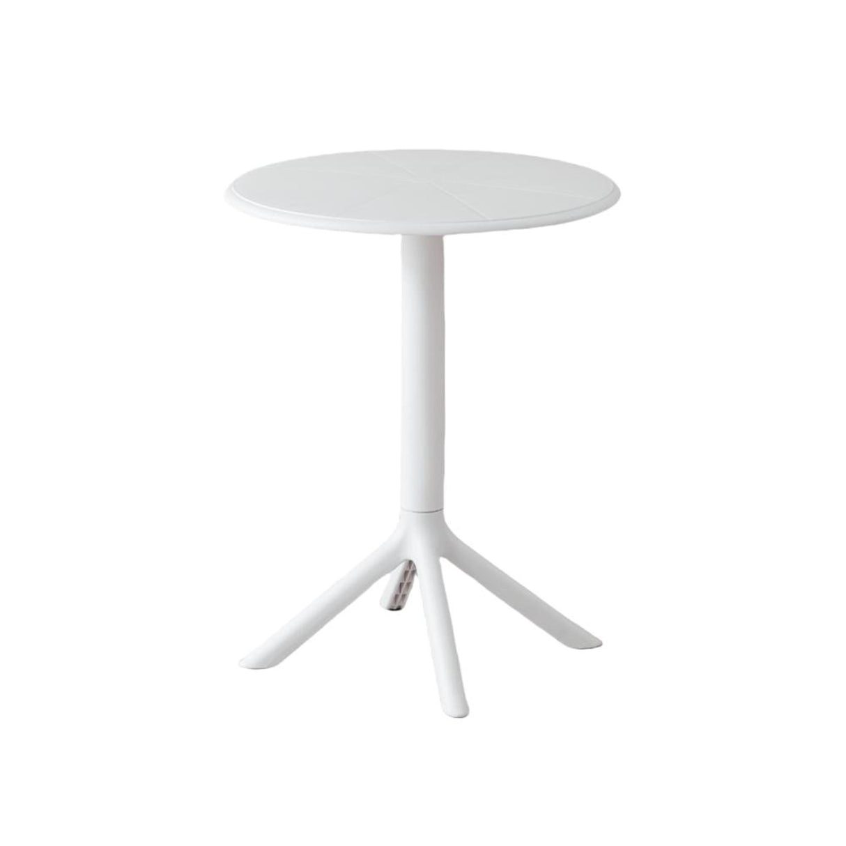 Mesa Exterior Blanco 60x75cm Circular de Dos Puestos sin Sillas y Apto para Intemperie