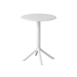 Mesa Exterior Blanco 60x75cm Circular de Dos Puestos sin Sillas y Apto para Intemperie