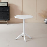 Mesa Exterior Blanco 60x75cm Circular de Dos Puestos sin Sillas y Apto para Intemperie