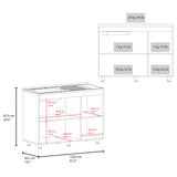 Mueble Inferior de Cocina Napoles Wengue 120x90cm con Mesón de Acero Inoxidable Lado Izquierdo con Dos Entrepaños y sin Estufa