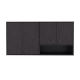 Mueble Superior de Cocina Napoles Wengue 120x60cm con Cuatro Puertas y con Locero