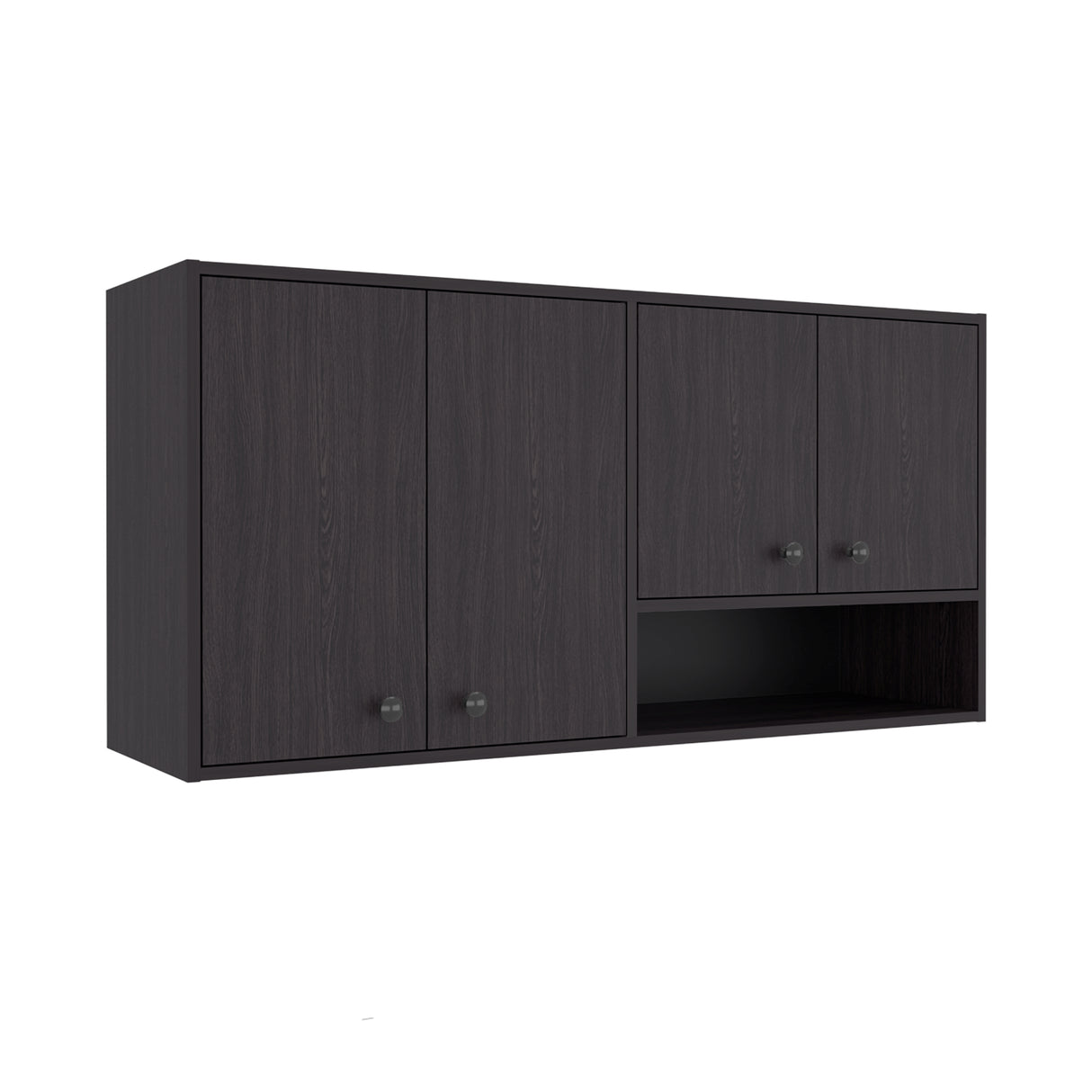 Mueble Superior de Cocina Napoles Wengue 120x60cm con Cuatro Puertas y con Locero