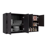 Mueble Superior de Cocina Napoles Wengue 120x60cm con Cuatro Puertas y con Locero