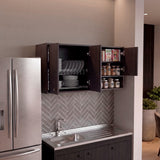 Mueble Superior de Cocina Napoles Wengue 120x60cm con Cuatro Puertas y con Locero