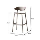 Silla Bar para Exteriores Elena Taupe 49x99cm sin Apoya Brazos y con Espaldar