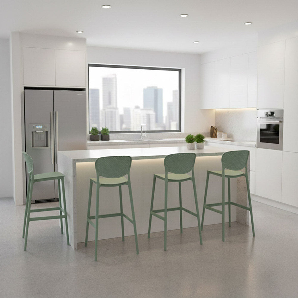 Silla Bar para Exteriores Rio Verde Olivo 49x103cm sin Apoya Brazos y con Espaldar