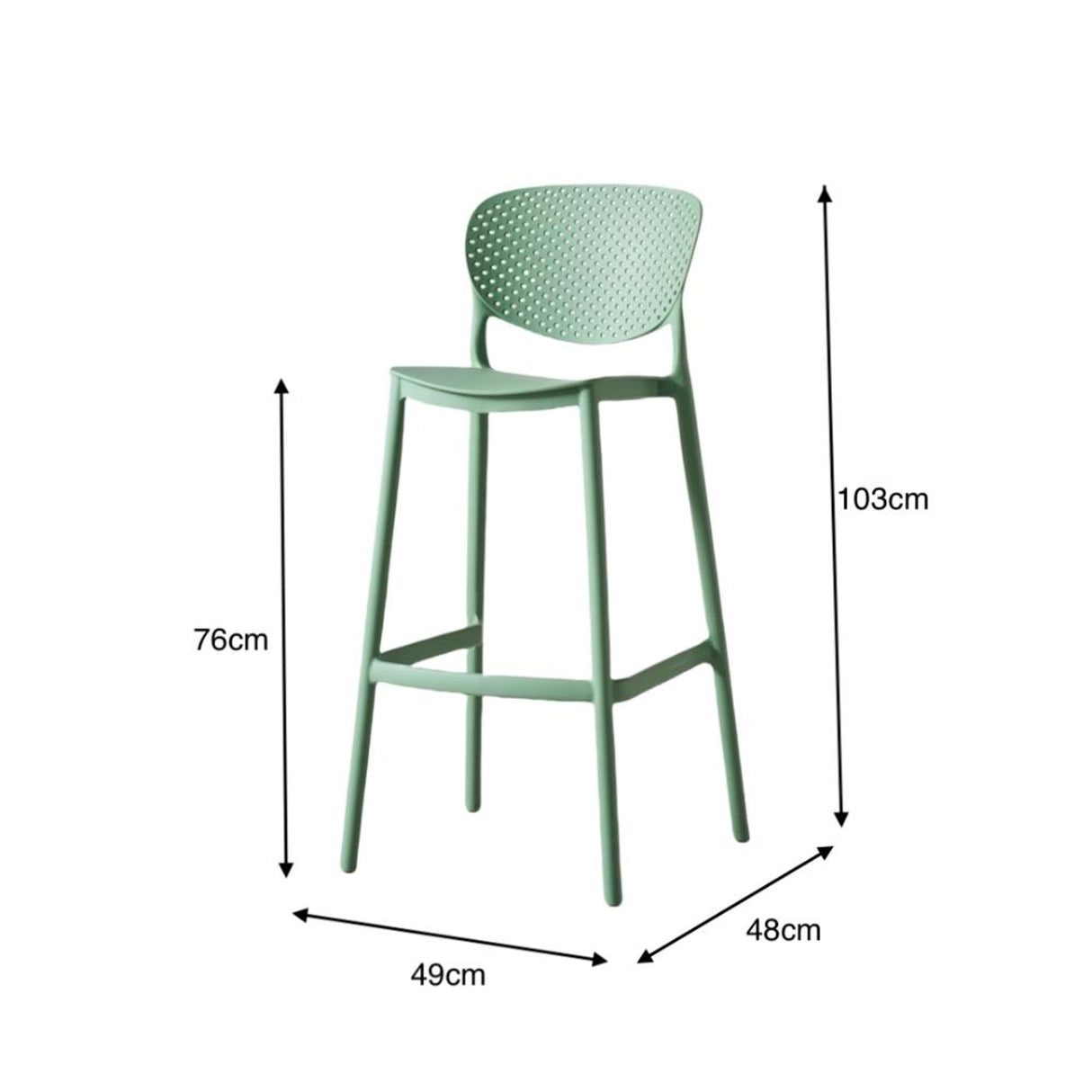 Silla Bar para Exteriores Rio Verde Olivo 49x103cm sin Apoya Brazos y con Espaldar