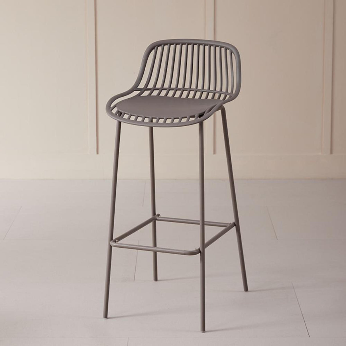 Silla Bar para Exteriores Tulum Taupe 41.5x97cm sin Apoya Brazos y con Espaldar