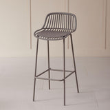 Silla Bar para Exteriores Tulum Taupe 41.5x97cm sin Apoya Brazos y con Espaldar