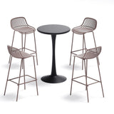 Silla Bar para Exteriores Tulum Taupe 41.5x97cm sin Apoya Brazos y con Espaldar