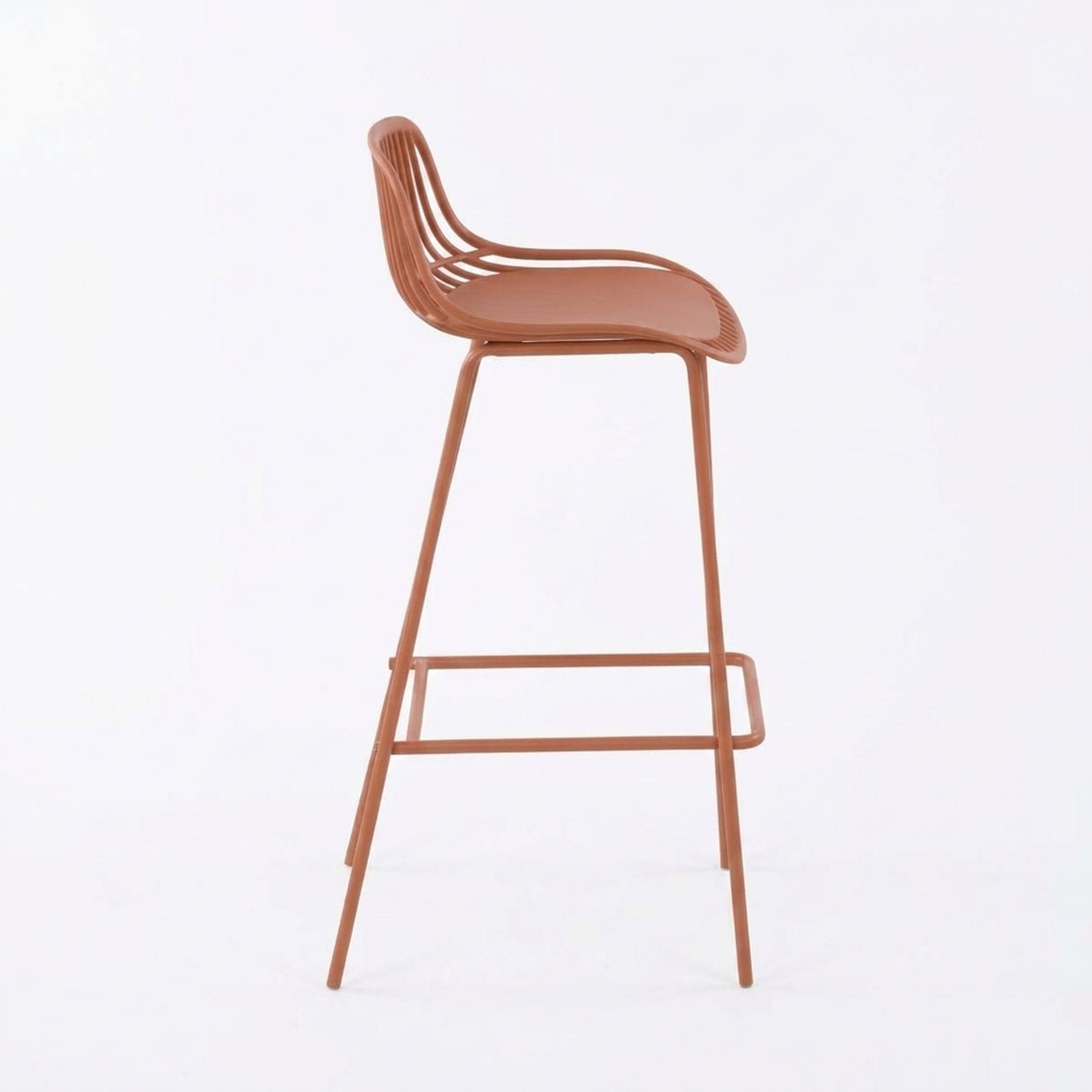 Silla Bar para Exteriores Tulum Terracota 41.5x97cm sin Apoya Brazos y con Espaldar