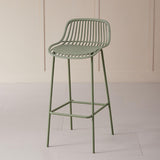 Silla Bar para Exteriores Tulum verde Olivo 41.5x97cm sin Apoya Brazos y con Espaldar
