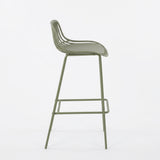 Silla Bar para Exteriores Tulum verde Olivo 41.5x97cm sin Apoya Brazos y con Espaldar