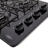 Estufa de Empotrar Haceb Esmaltada Negro 43x60cm 110 Voltios para Gas Natural con Cuatro Quemadores