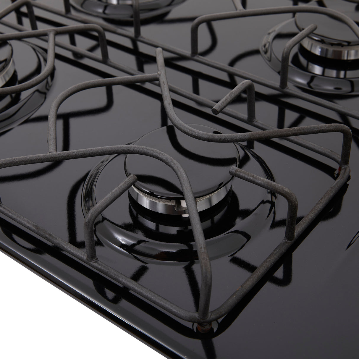 Estufa de Empotrar Haceb Esmaltada Negro 43x60cm 110 Voltios para Gas Natural con Cuatro Quemadores