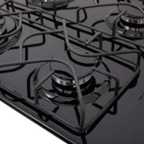Estufa de Empotrar Haceb Esmaltada Negro 43x60cm 110 Voltios para Gas Natural con Cuatro Quemadores