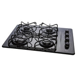 Estufa de Empotrar Haceb Esmaltada Negro 43x60cm 110 Voltios para Gas Natural con Cuatro Quemadores