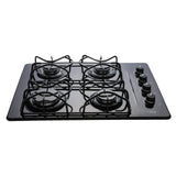 Estufa de Empotrar Haceb Esmaltada Negro 43x60cm 110 Voltios para Gas Natural con Cuatro Quemadores