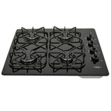 Estufa de Empotrar Haceb Esmaltada Negro 60x51cm 110 Voltios para Gas Natural con Cuatro Quemadores